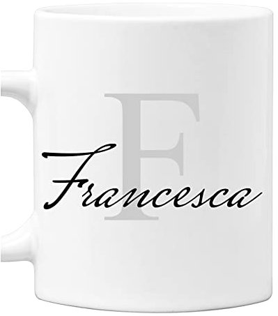 Colorfamily Tazza Mug PERSONALIZZABILE con Iniziale e Nome - Lettera F - in ceramica