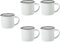 BESTonZON Set Aus Emaille-Bechern, 5 Stück Wiederverwendbar Retro-Emaille-Tasse Espressotasse Puddingbecher, Kaffeetasse Becher Mug Coffee Trinkbecher Für Kaffee/Tee/Kaltgetränke Retro (Weiss)