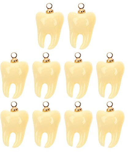 Operitacx 10stücke Zahn- Aus Resin Realistische Zahn Charms Schmuck Zubehör Für Halsketten Ohrringe Armbänder Kreative Bastelprojekte