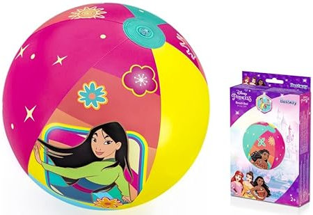 ICMinds Gifts Beach balls inflatable kid character blow up beach ball with disney princess character - swimming pool or beach ball games 20” beach ball for kids adults and family fun