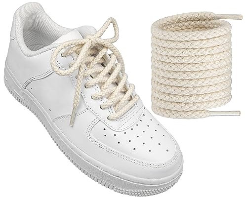 Endoto Cordones para Air Force 1, para Air Jordan, para Dunk zapatillas deportivas, Agujetas Cordón redondos cuerdas gruesas de Repuesto de zapatos(Beige,Size:5MM-60Inch)