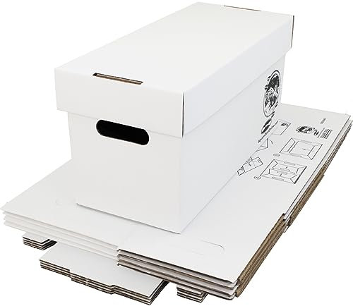 Square Deal Recordings & Supplies 7 45rpm Vinyl Record Storage Box - Heavy Duty Cardboard with Removable Lid - Holds up to 200 7 Records - 5 Boxes #07BC09HD