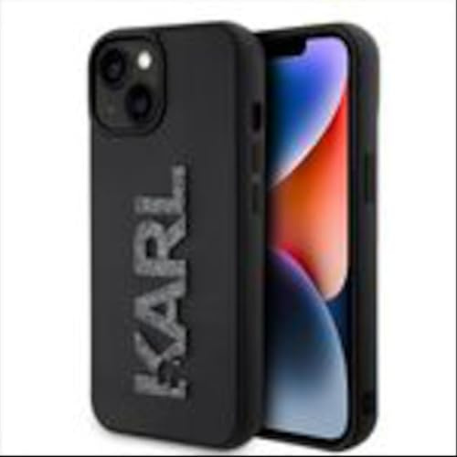 Karl Lagerfeld KLHCP15M3DMBKCK Hülle für iPhone 15 Plus 6.7 Schwarz hardcase 3D Rubber Glitter Logo