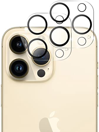 QUITECO Caméra Arrière Protection pour iPhone 15 Pro / 15 Pro Max [2 pièces] Protecteur en Verre Trempé d'Objectif de caméra