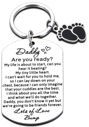 Porte-clés pour papa pour futur papa pour lui, homme, bas de Noël pour papa, cadeau pour la première fois, papa, mari, petit ami, de la part de maman, épouse, petite amie, cadeau d'annonce de