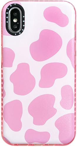 Efitoo for iPhone X/XS Case Cow Print-Animal Pattern Cute Clear with Pink & White Design Flexible TPU&Silicone Girls&Woman Protective&Shockproof Phone Cover for iPhone X/XS