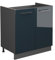 Vicco Spülenunterschrank Fame-Line, Dunkelblau Hochglanz/Anthrazit, 80 cm, AP Marmor