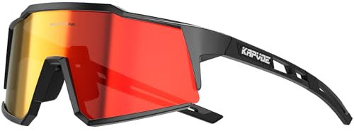 KAPVOE Polarizadas Gafas Ciclismo Protección UV400 TR90 Deportivas Mujer Hombre MTB BTT Bicicleta Running Bici Correr Voleibol Tenis Conducir Pesca Golf Deporte Lentes Montana Sport Trail 01