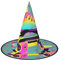 VANTUT Bunte Rollschuhe, Halloween-Hexenhut für Damen, breite Krempe, faltbar, spitz, für Halloween-Party, 2 Stück
