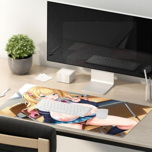 Sexy Anime Girl Hentai Mauspad XXL 800x300 XXL Speed Gaming Mauspad XXL Mousepad Tischunterlage Large Size Multifunktionales Anti Rutsch schreibtischunterlage verbessert Präzision und Geschwindigke