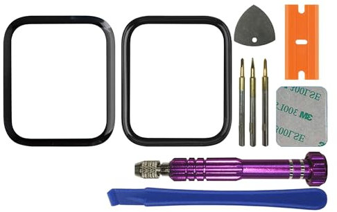 swark Set di ricambio per display in vetro, compatibile con Apple Watch SE (2022), 44 mm, A2724, A2727, A2723, A2856 (No LCD Screen and Touch Digitizer) con set di attrezzi