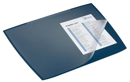 Durable Schreibunterlage ARTWORK 590x470 mm, Schreibtischunterlage mit transparenter Abdeckung PP, dunkelblau, 722107