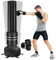 COSTWAY Freistehender Boxsack, 182cm Standboxsack mit Boxhandschuhen & Saugfuß, Kickboxsack Boxing Trainer MMA für Kinder Erwachsene