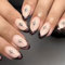 Lot de 24 faux ongles courts en forme d'amande, à presser, avec étoile scintillante, avec pointe française, pour fête, mariage