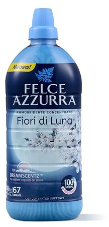 Felce Azzurra - Ammorbidente Lavatrice Fiori di Luna Concentrato, 100 Giorni di Profumo, Bucato Morbido con Oli Essenziali Naturali, 1x1340 ml (67 Lavaggi) Dermatologicamente Testato, 100% Riciclabile