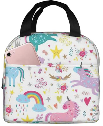 agjhlhp Lunch-Taschen mit Einhorn-Motiv, für Damen, Herren, wiederverwendbar, isolierte Lunchtaschen für Erwachsene, Lunch-Tragetaschen