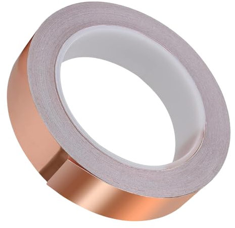 Nastro di rame conduttivo, 2 m, nastro di rame conduttivo su entrambi i lati, schermatura in rame, per terra, saldatura e anti-lumache, 3 mm/5 mm/10 mm
