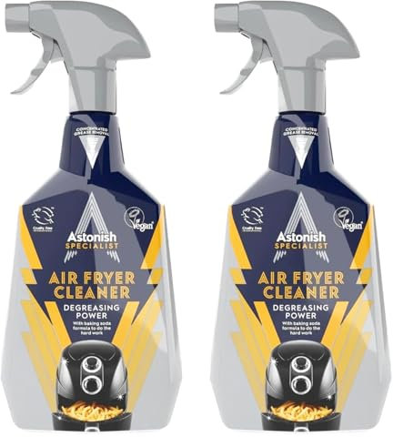 Air Fryer Cleaner Spray with Baking Soda – 750ml x 2 | Heavy-Duty Degreaser for Air Fryers, Ovens & Kitchen Surfaces | Fast-Acting, Grease-Cutting Formula | Surface Safe, No Harsh Scrubbing