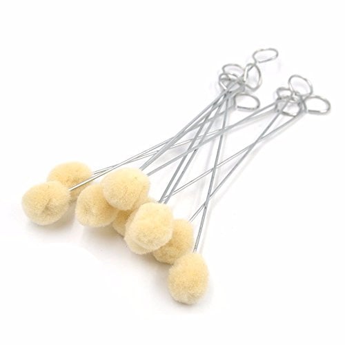 Gunpla 100 Pcs Wool Daubers Leather Balls Brush DIY Leathercraft Dyes Tools and Supplies Leather Crafting Sponge Dyeing Finish Applicator with Metal Handle for DIY Kit Crafts Projects Shoe Polish