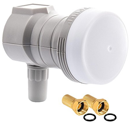 Fuba Single LNB LNC 1 Teilnehmer Direkt DEK 106 Full HD TV 3D 4K ■ Wetterschutz (ausziehbar) ■ 2 Vergoldete F-Stecker Gratis dazu von HB-DIGITAL