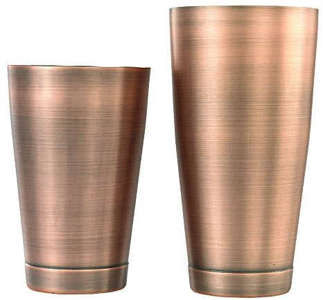 Barfly M37009ACP Lot de 2 boîtes à cocktail en cuivre antique 530 ml et 793 ml