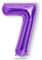 FUNXGO Palloncino Numero 7 Viola - Palloncini Compleanno 7 Anni - Palloncino 7 Anni Compleanno - Decorazioni Compleanno - Feste Decorazione di Compleanno Palloncino 7 Viola - Vola con l'Elio (Viola 7)