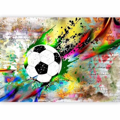 murando Fotomurales autoadhesivo Fútbol 343x256 cm Papel Pintado Decoración de Pared Murales Pegatina decorativos adhesivos 3d moderna de Diseno Fotográfico Ninos Deporte Ladrillo i-C-0095-a-a
