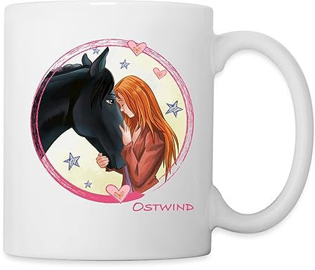Spreadshirt Ostwind Mika und Ostwind Pferdeliebe Tasse, One size, Weiß
