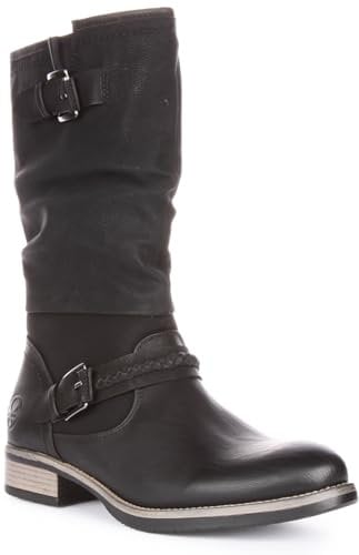 Rieker 98860, Stivali alla Moda Donna, Nero, 39 EU