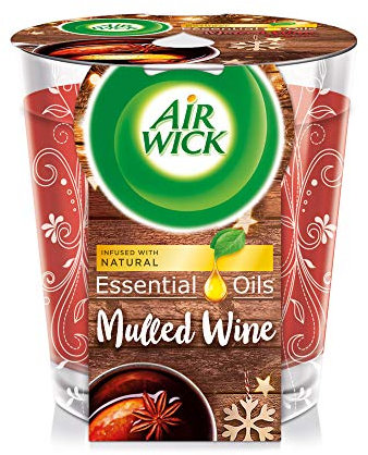 Air Wick Essential Oils Candle Air Freshener, Mulled Wine Scent, 105 g