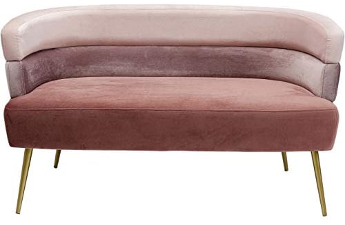 Kare Design Sofa Sandwich Rosa, 2-Sitzer, Wohnzimmer, Samt, Modern, Sofa klein, Couch, 64x125x64cm