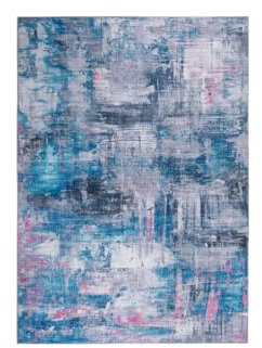 LUXOR- living Teppich Wohnzimmer Prima im Vintage Design - Wohnzimmerteppich Teppich Kurzflor Digitaldruck in zeitlosem Design Grau-blau 120 x 170 cm