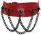 Manfnee Choker pelle PU Gotico Punk Rock Collana con Catena Chiodo Rosso Uomo Donna Regolabile