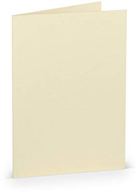 PAPERADO 50 Faltkarten DIN B6 - Chamois gerippt Creme Beige - 220 g/m² - 12 x 16,9 cm - Blanko Doppelkarten Klappkarten Basteln Einladungskarten
