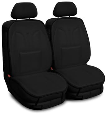 Saferide Autositzbezüge Universal Sitzauflage Autositzmatte Auto Sitzbezüge kompatibel mit Dacia Duster Polyester Autoschonbezüge Schwarz Vorne 1+1