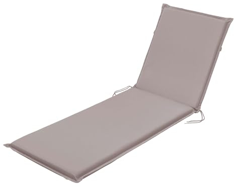 Traumnacht Komfort Liegenauflage Outdoor taupe mit abnehmbarem Bezug, 190 x 58 x 6 cm, Öko-Tex zertifiziert, produziert nach deutschem Qualitätsstandard