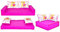 millybo Kindersofa Kindercouch Kindermatratze Minicouch Set + 2 Kissen viele Muster (KKH3)