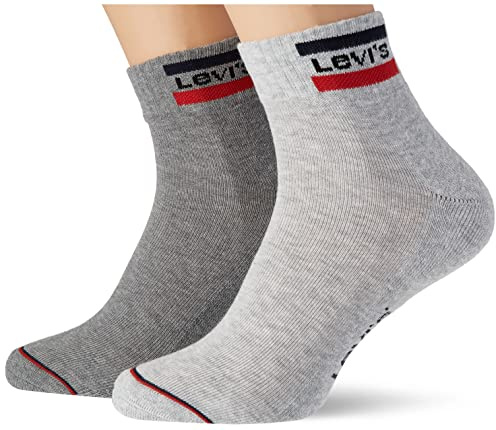 Levi's Unisex Quarter Socks, Grey, 43/46