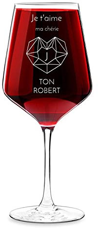 Maverton Verre à Vin XL pour elle - 530ml - Verre Personnalisé à Vin Rouge et Blanc - Cadeau d’anniversaire pour chaque Femme - Chérie