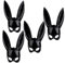RTWAY 4 Stück Hasenohren Bunny Maske, 14 x 7.02 Zoll Bunny Maske Schwarz Sexy Half Face Kaninchen Maske für Halloween Cosplay Kostüm Party Ostern Karneval Zubehör