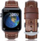 HUAFIY Leder Armband für Apple Watch Armband 38mm 40mm 41mm, Herren Damen Ersatz Original Lederband für iWatch Serie 10 9 8 7 6 5 4 3 2 1，Ultra,Ultra2 (Braun/Silber Schnalle, 38mm40mm41mm)