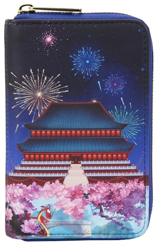 Loungefly - Portefeuille Disney - Mulan Castle, Taille Unique, Disney Mulan Portefeuille Zippé