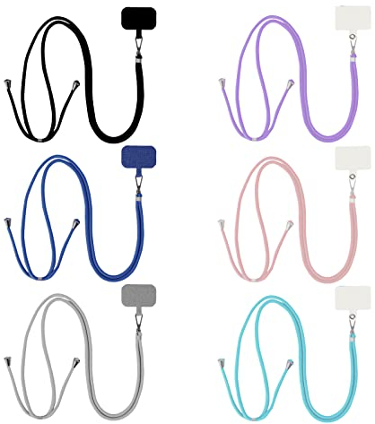 DKDDSSS 6 Piezas Cuerda para Móvil, Universal Cadena paraTeléfono Móvil, Cordón Correa para el Cuello Correa para el Cuello de Nailon Compatible con Todos los Teléfonos Inteligentes