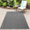 HomebyHome In& Outdoor Teppich Wetterfest, Grau 160x230 cm Teppich Küche, Waschbarer Küchenläufer Flachgewebe Sisaloptik Berber Design Camping Terasse Balkon Outdoorteppich Garten