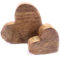 Marzoon 2er Set Dekoherzen aus Massivholz – 2,5 cm Dicke Rustikale Holz Herzen in 15cm & 10cm – für Dekoration – große Holzherzen stehend – Mango Holz