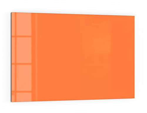 DEQORI Küchenrückwand Glas | Unifarben - Orange | 60x40 cm | Bad- oder Herd-Rückwand | Herdblende Spritzschutz für Küche & Badezimmer | Moderne Deko für Fliesenspiegel