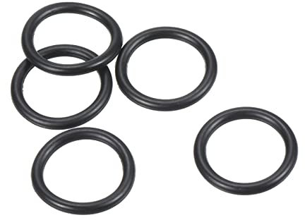 PATIKIL 5 Stück Dichtungsringe O-Ringe Gummidichtung 16mm AD 12mm ID 2mm Dicke Nitrilgummi Unterlegscheibe Dichtungssatz Gummischeiben für Auto Klimaanlage Wasserhahn Rohr Schwarz
