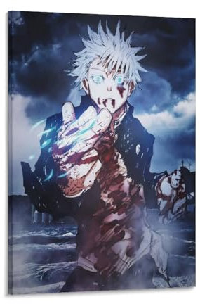 Japanisches Anime Jujutsu Kaisen Poster Gojo Satoru (18) Poster Wandkunst Malerei Leinwand Drucke Dekor Poster Kunstwerke 20 x 30 cm