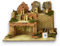 Aurora Store Capanna Presepe con Fuoco o Fontana, per Statuine Fino a 12 Cm Non Incluse, Legno 35x25x23 Cm, Presepio Scenario Napoletano