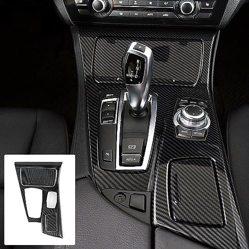 3PCS Auto Kohlefaser Aufkleber Verkleidung ABS Trim Decoration Kompatibel mit BMW 5er F10 F11 2011 2012 2013 2014 2015 2016 Interieur Zubehör